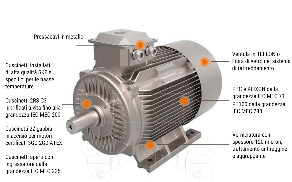 Le caratteristiche dei nostri Motori Asincroni